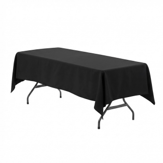 Black Rectangle Tablecloth rental, event linen rental Georgetown, party table covers SC, formal event decor Georgetown, polyester tablecloths rental, wedding table linens SC, black table cover rental, event supplies Georgetown County, premium tablecloth rental