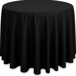 Black Round Tablecloth rental, event linen rentals, wedding tablecloths Georgetown, party supplies SC, round table covers, black event decor, premium tablecloths, rental linens, elegant table settings